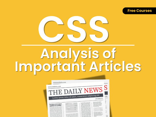 Analysis of Important Articles for CSS/PMS
