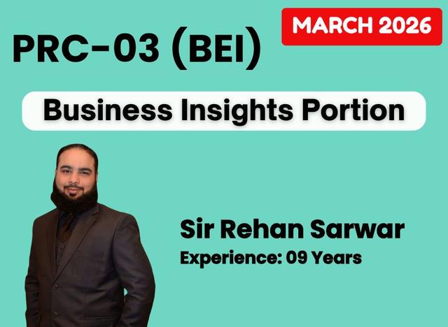 03 PRC BEI (Business Insights) by Sir Rehan Sarwar