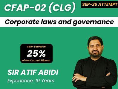CFAP 02 Advanced Corporate Laws and Governance (New Education Scheme 2025) Class Camera Recordings