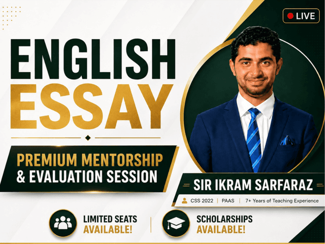 1.English Essay Live Batch and Evaluation Session with Sir Ikram Sarfaraz