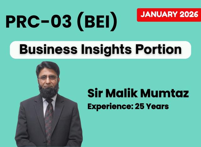 03 PRC BEI (Business insights) by Sir Malik Mumtaz