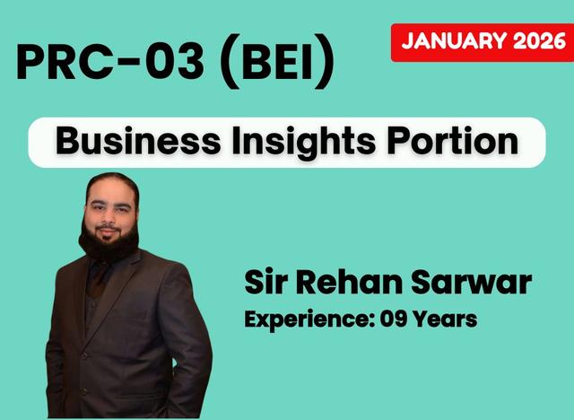 03 PRC BEI (Business Insights) by Sir Rehan Sarwar