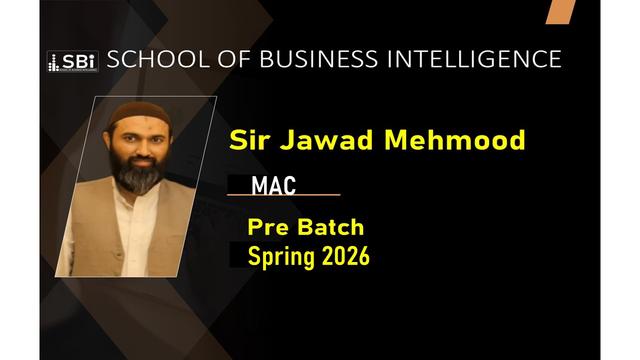 SBI SPR26 CAF5 MAC PRE BY SIR JAWAAD MEHMOOD