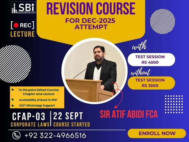 CFAP 03 (SBI) SPM Complete Revision by Sir Atif Abidi