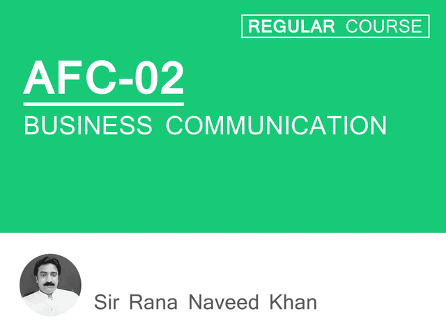 AFC02 Business Communication (For Winter 2018)