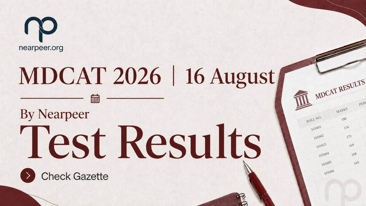 Nearpeer MDCAT Test Result 2026 | Check 16 August Gazette & Score