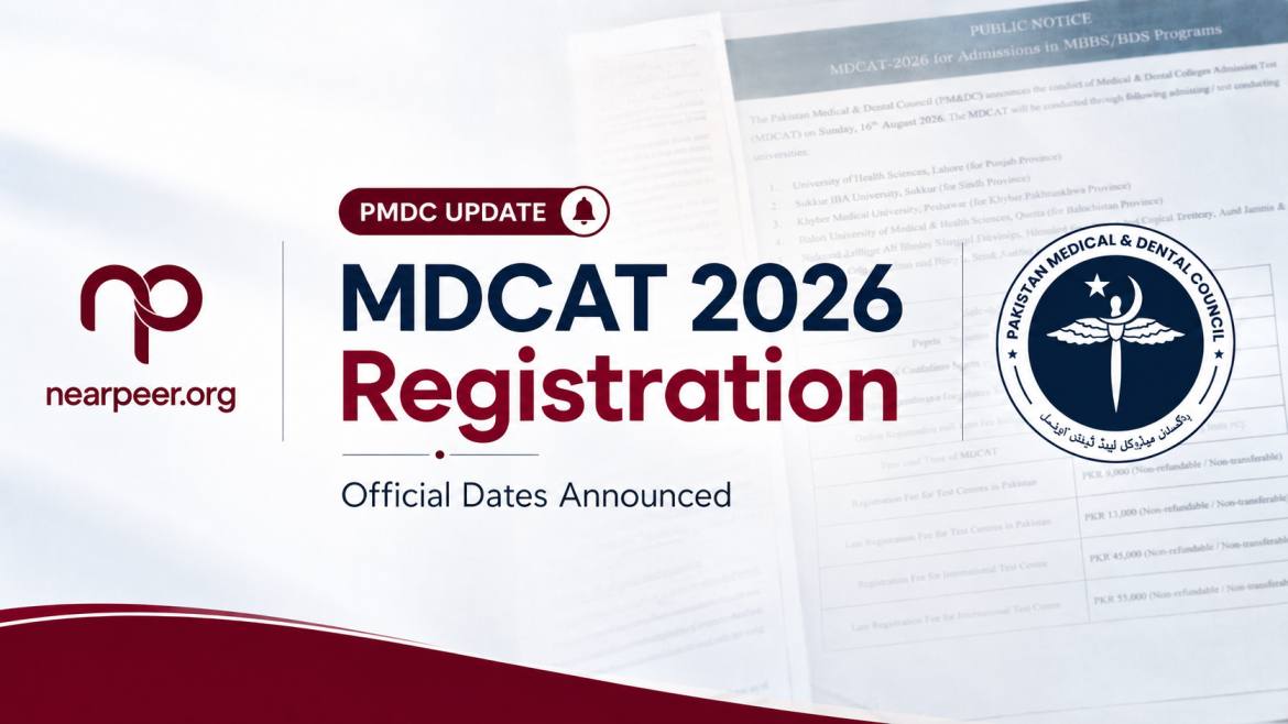 MDCAT 2026 Registration Date Announced | PMDC Fee, Last Date & How to Apply
