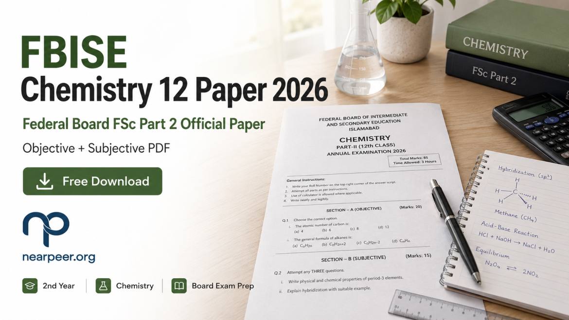 FBISE Chemistry 12 Paper 2026 PDF | Federal Board FSc Part 2 Official Paper